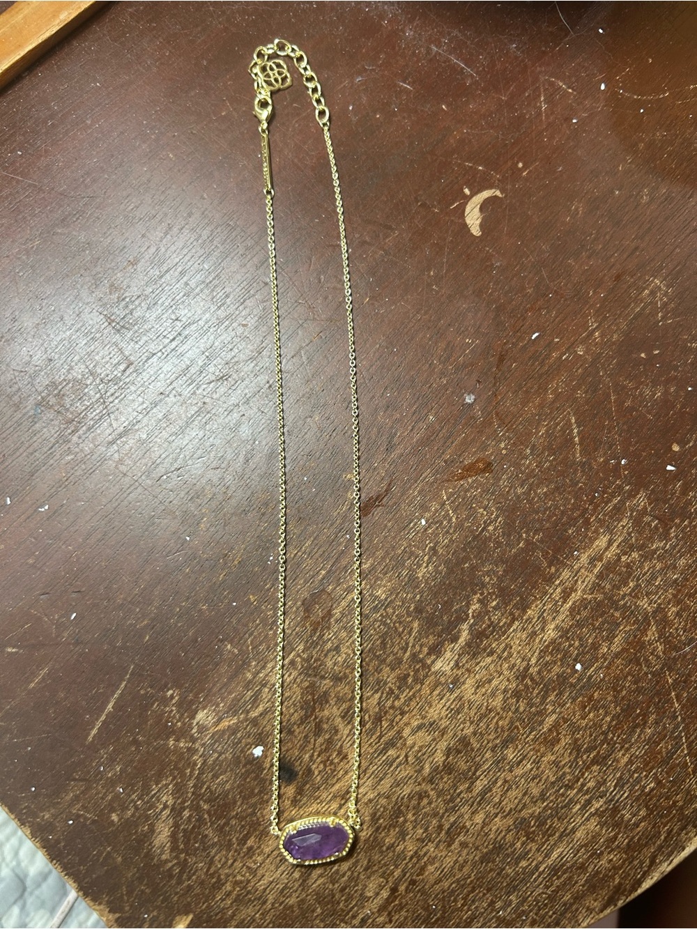 Kendra Scott Purple/Gold Elisa Necklace